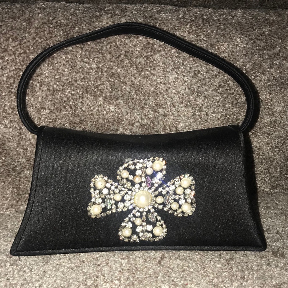 Valerie Stevens (NWT) Black & Crystal Mini Bag